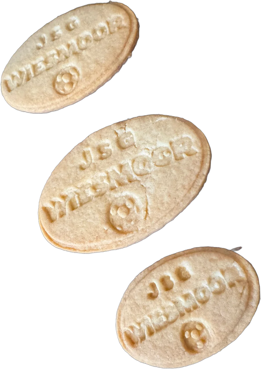 Gebackene Plätzchen mit JSG-Wiesmoor-Prägung